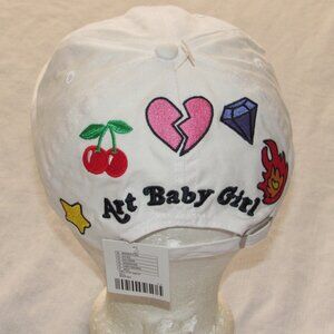NWT Urban Outfitters Art Baby Girl Cherry Broken Heart Embroidered Hat Cap 💰